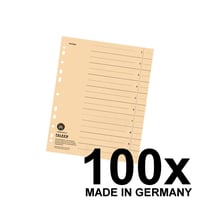 Falken 100 buc. Separatoare din carton reciclat DIN A4, culoarea șamois, pentru bibliorafturi, dosare, caiete mecanice și agende, certificat Blue Angel 2
