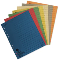 Falken 100 buc. Separatoare din carton reciclat DIN A4, culoarea șamois, pentru bibliorafturi, dosare, caiete mecanice și agende, certificat Blue Angel 6