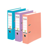 FALKEN PP-Color registrator 8 cm širina hrpta A4 3 komada pastelne boje tirkizna ljubičasta boja lososa veganski plastični omot Njemačka 1