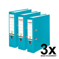 Dosar cu șină FALKEN PP, format DIN A4, lățime cotor 8 cm, turcoaz, pachet de 3 bucăți, fabricat în Germania 2