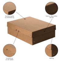Kartonová archivačná škatuľa Falken PureBox Nature, DIN A4, výška 100 mm, hnedá 4