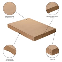 Cutie din carton Falken PureBox Nature cu capac, DIN A3, înălțime 40 mm, maro, cutie de depozitare, cutie de cadou 4