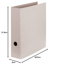 FALKEN vegán zakladač Pure Raw, 10 ks – šírka chrbta 8 cm, formát A4, sivý, prírodný kartón, ekologický, vyrobený v Nemecku 9