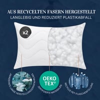 Luxusný vankúš FAM' Home 50x60 cm, 2 ks – Ergonomický biely vankúš na spanie s náplňou 600 g, vhodný pre alergikov, prateľný na 95 °C 6