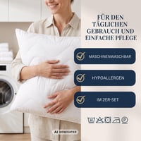 Luxusný vankúš FAM' Home 50x60 cm, 2 ks – Ergonomický biely vankúš na spanie s náplňou 600 g, vhodný pre alergikov, prateľný na 95 °C 4