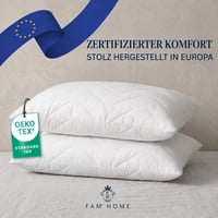 Luxusný vankúš FAM' Home 50x60 cm, 2 ks – Ergonomický biely vankúš na spanie s náplňou 600 g, vhodný pre alergikov, prateľný na 95 °C 8