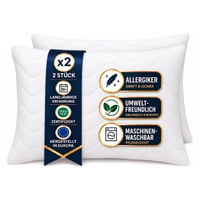 Luxusný vankúš FAM' Home 50x60 cm, 2 ks – Ergonomický biely vankúš na spanie s náplňou 600 g, vhodný pre alergikov, prateľný na 95 °C 1