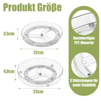 Famhap rotirajući stalak za hladnjak 22+23 cm, okretni za 360°, neklizajući organizator za začine, kupaonicu i kuhinju, prozirni 2