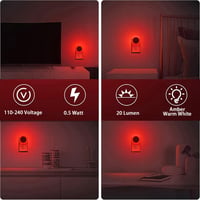 FanFuGuo LED Éjszakai Lámpa Gyerekeknek Szenzorral 3db Piros 2