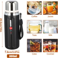 Fangehong 800ml rozsdamentes acél termosz palack teaszűrővel, vákuum szigetelt 2