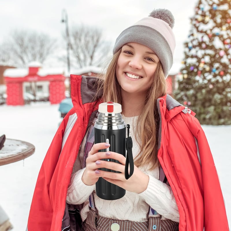Fangehong 800ml rozsdamentes acél termosz palack teaszűrővel, vákuum szigetelt
