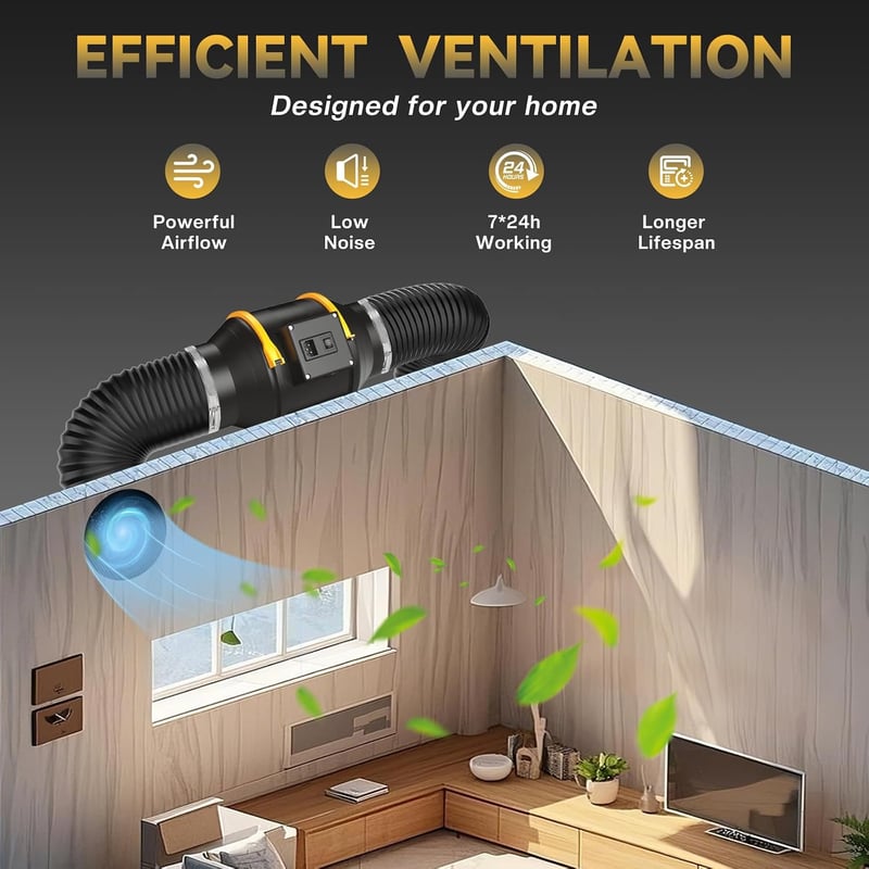 FanGoFast 200 mm csatorna ventilátor inline elszívó ventilátor 230 V csendes EU dugó 1,5 m kábellel fürdőszobába irodába grow helyiségbe