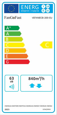 FanGoFast 200 mm csatorna ventilátor inline elszívó ventilátor 230 V csendes EU dugó 1,5 m kábellel fürdőszobába irodába grow helyiségbe 9