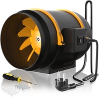 FanGoFast 200 mm csatorna ventilátor inline elszívó ventilátor 230 V csendes EU dugó 1,5 m kábellel fürdőszobába irodába grow helyiségbe 1