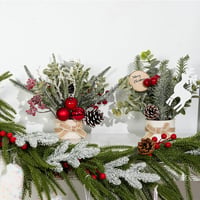 Fangoo 2 db 25x20 cm Karácsonyi Asztali Dekoráció Bogyós Díszítéssel Otthonhoz 7