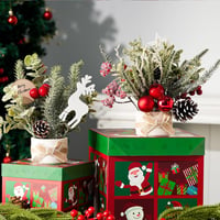 Fangoo 2 db 25x20 cm Karácsonyi Asztali Dekoráció Bogyós Díszítéssel Otthonhoz 4