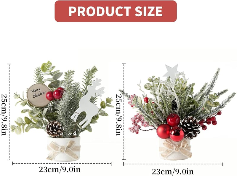 Fangoo 2 db 25x20 cm Karácsonyi Asztali Dekoráció Bogyós Díszítéssel Otthonhoz