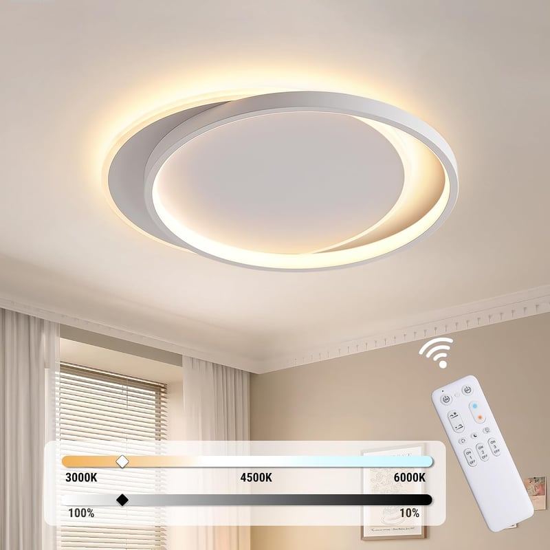 FANLG Dimmelhető LED mennyezeti lámpa 3000K-6000K 24 W 2400 lm modern nappali hálószoba konyha 40 x 35 x 5.5 cm