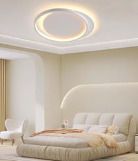 FANLG Dimmelhető LED mennyezeti lámpa 3000K-6000K 24 W 2400 lm modern nappali hálószoba konyha 40 x 35 x 5.5 cm 5