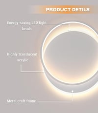 FANLG Dimmelhető LED mennyezeti lámpa 3000K-6000K 24 W 2400 lm modern nappali hálószoba konyha 40 x 35 x 5.5 cm 4