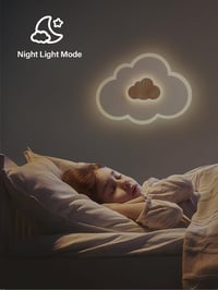 FANLG Felhő mintás LED mennyezeti lámpa gyerekszobába 26W 50 cm fa betéttel dimmelhető távirányítóval 3000-6000K 7
