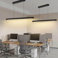 FANLG LED visilica za iznad blagovaonskog stola 80 cm crna, prigušiva s daljinskim upravljačem, 28W, moderan luster podesive visine za kuhinju, ured i dnevni boravak 6