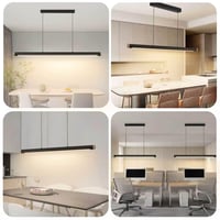 FANLG LED visilica za iznad blagovaonskog stola 80 cm crna, prigušiva s daljinskim upravljačem, 28W, moderan luster podesive visine za kuhinju, ured i dnevni boravak 7