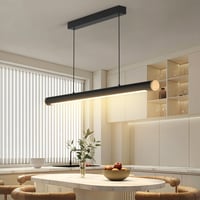 FANLG LED visilica za iznad blagovaonskog stola 80 cm crna, prigušiva s daljinskim upravljačem, 28W, moderan luster podesive visine za kuhinju, ured i dnevni boravak 8