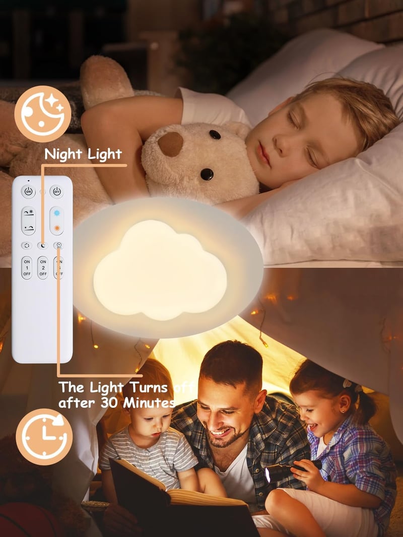 FANLG LED Mennyezeti Lámpa 45W 50cm Felhő Forma Dimmelhető Távirányítóval 3000-6000K - B50 Cm Dimmable