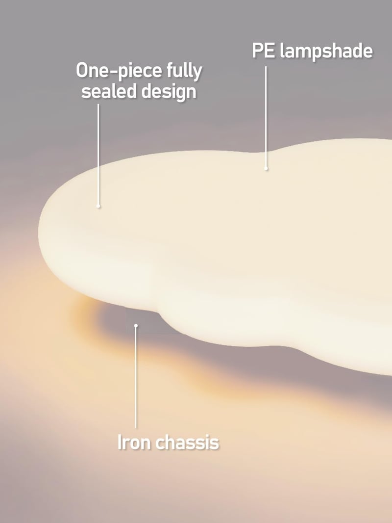 FANLG LED Mennyezeti Lámpa 45W 50cm Felhő Forma Dimmelhető Távirányítóval 3000-6000K - B50 Cm Dimmable