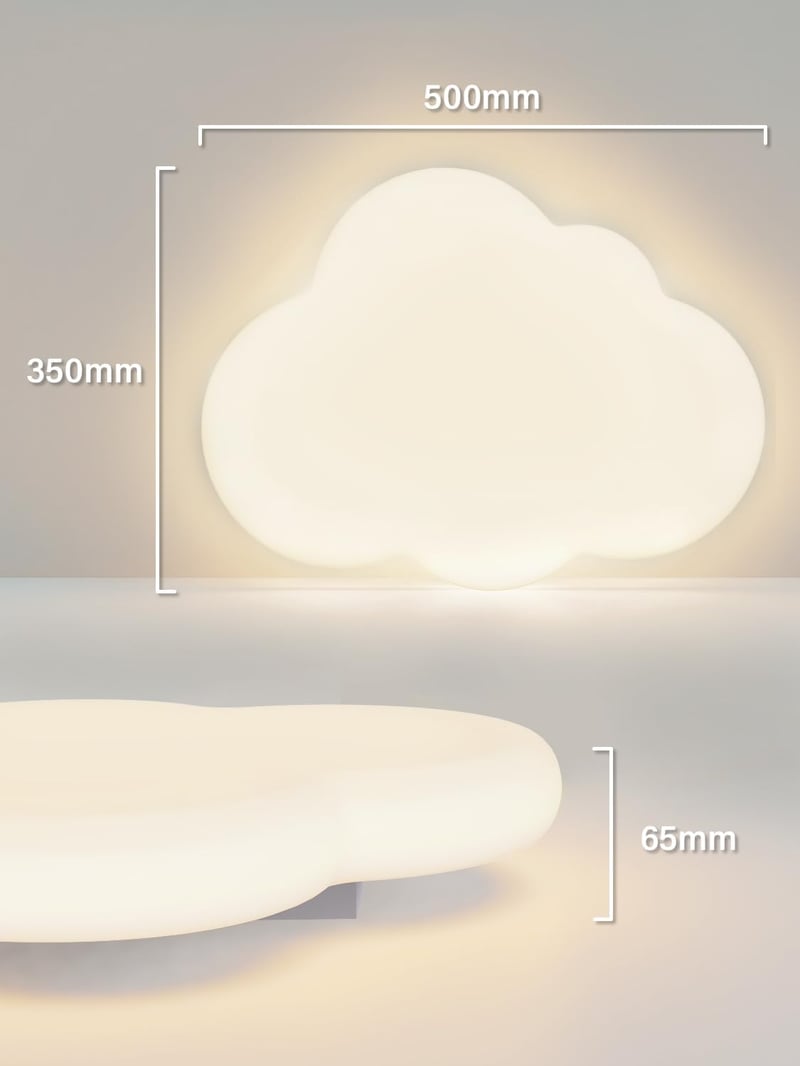 FANLG LED Mennyezeti Lámpa 45W 50cm Felhő Forma Dimmelhető Távirányítóval 3000-6000K - B50 Cm Dimmable