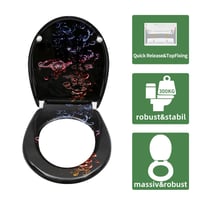 Fanmitrk duroplast WC daska, ovalna, soft-close, s brzim otpuštanjem - uzorak šarenih mjehurića 2