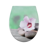Fanmitrk duroplast WC daska sa soft-close mehanizmom, brzo otpuštanje - uzorak kameni cvijet - 45x37 cm 1