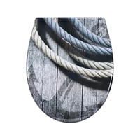 Fanmitrk duroplast WC daska sa soft-close mehanizmom, brzo skidanje - uzorak užeta - 45x37 cm 1