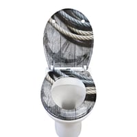 Fanmitrk duroplast WC daska sa soft-close mehanizmom, brzo skidanje - uzorak užeta - 45x37 cm 2