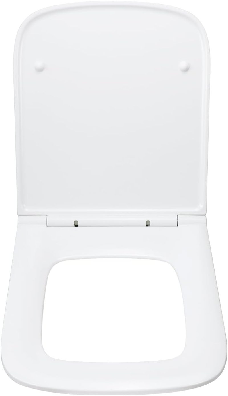 Fanmitrk Négyzet WC-ülőke Soft-Close Mechanizmussal, Fehér Duroplast
