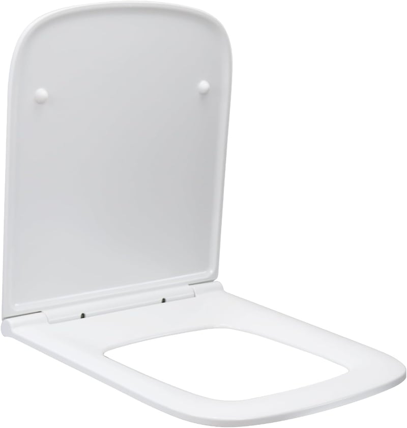 Fanmitrk Négyzet WC-ülőke Soft-Close Mechanizmussal, Fehér Duroplast