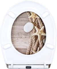 Fanmitrk WC ülőke puha záródással, gyorsfelszabadítás, duroplast, kötél mintás 7