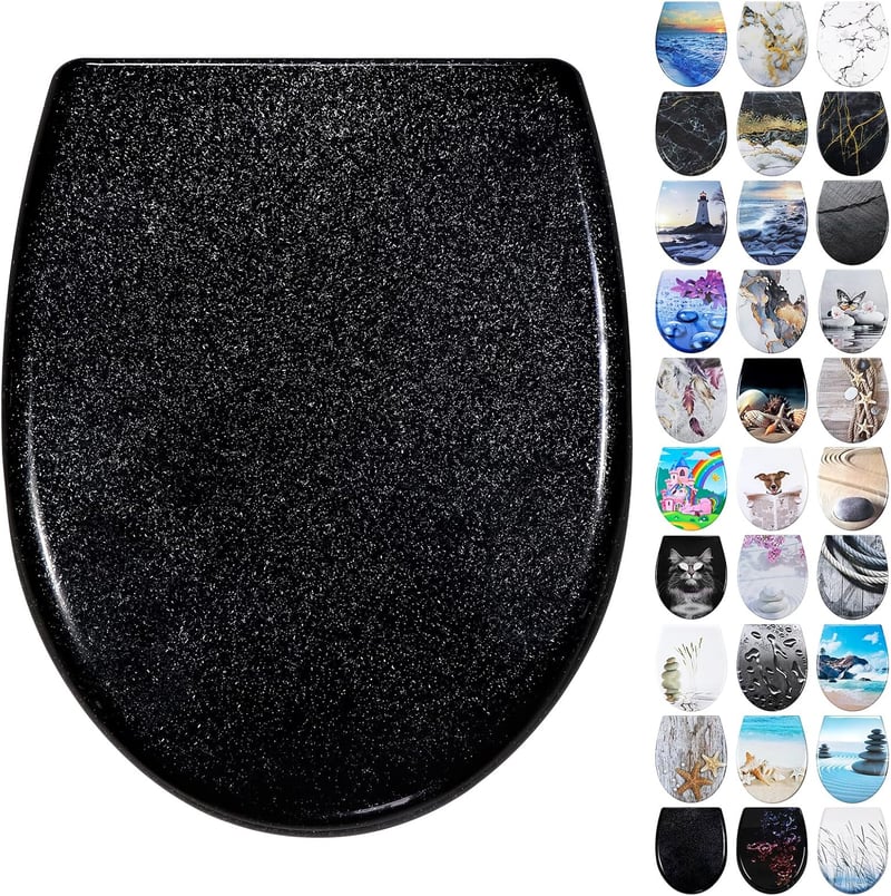 Fanmitrk WC ülőke soft close fekete duroplast gyorslecsapódás