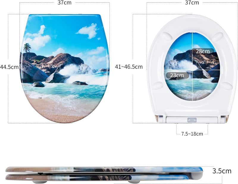 Fanmitrk WC ülőke soft-close mechanizmussal, gyorsfeloldás, duroplast fedél