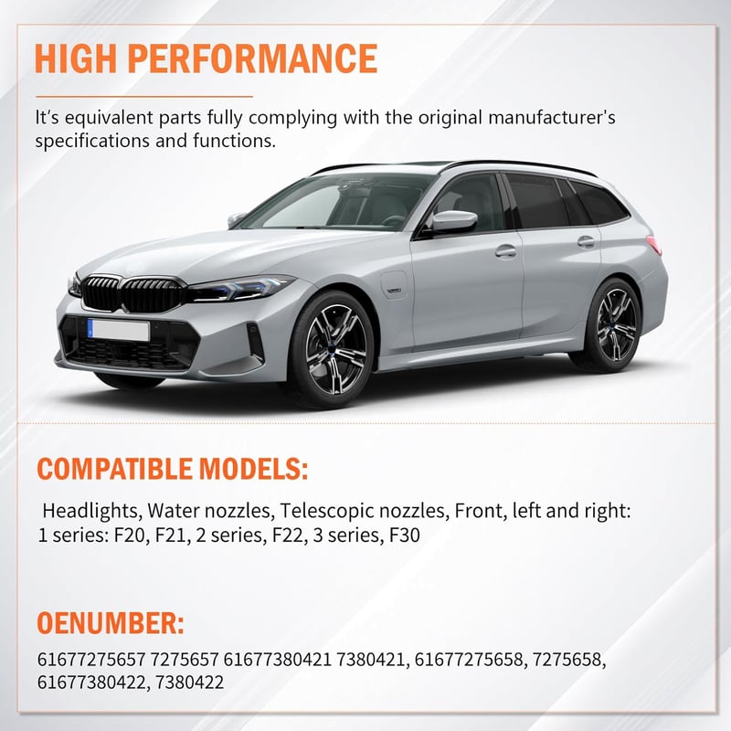FanPaYY Fényszóró 2 db Mosó Fúvóka BMW 1 2 3 4 Series F20 F21 F22 F30 F31 F32 F33 F34 F36