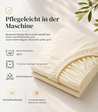 FANSU Okrugla rastezljiva plahta 180x180+25 cm bež, mekana pamučna plahta na gumu za boxspring krevete, prozračna zaštita za madrac za hotele i vodene krevete 8