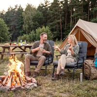 Pat de camping 3 în 1 FANTASK, șezlong cu spătar și tetieră reglabile, capacitate de încărcare 200 kg, scaun de grădină pliabil, 185 x 60,5 x 38 cm 2
