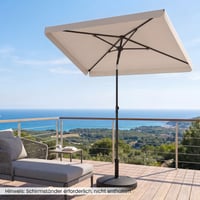 FANTASK erkélyes napernyő, 210x130 cm, téglalap alakú kerti napernyő hordótáskával, mindkét irányban 30°-ban dönthető, terasz és balkon, bézs 7