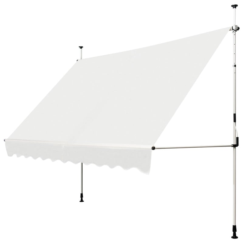 FANTASK Klemm markíza na balkón, šírka 300 cm, s ručnou kľukou, bez vŕtania, výškovo nastaviteľná, odolná voči UV žiareniu, vodoodpudivá, béžová