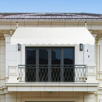 FANTASK Klemm markíza na balkón, šírka 300 cm, s ručnou kľukou, bez vŕtania, výškovo nastaviteľná, odolná voči UV žiareniu, vodoodpudivá, béžová 3