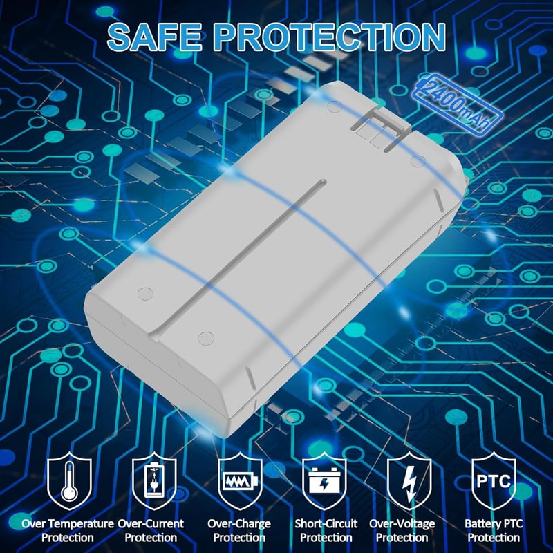 Fantasyo DJI Mini 2 SE Intelligens Akkumulátor 2400mAh 2db + LED Töltő Szett