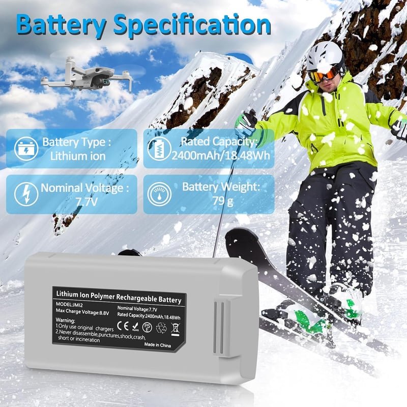Fantasyo DJI Mini 2 SE Intelligens Akkumulátor 2400mAh 2db + LED Töltő Szett