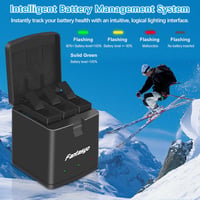 Fantasyo GoPro Hero 13 Black csereakkumulátor 2100 mAh + 3 csatornás gyorstöltő - 3 db 4