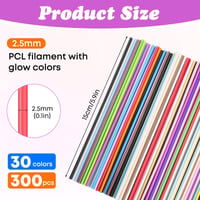 Náplň do 3D pera Fantasyon pre 3Doodler Start+, 2,5 mm PCL, 300 ks, 30 farieb, 15 cm x 10 ks z každej farby 2